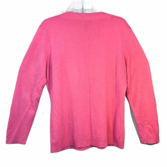 New York & Company Solid Pink V Neck Sweater Ultra Soft Long Sleeve Size XL - Picture 2 of 9